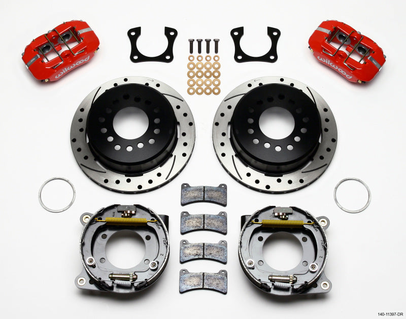 Wilwood Dynapro Low-Profile 11.00in P-Brake Kit Drill-Red 58-64 Olds/Pontiac Ends 2.81in Offset - 140-11397-DR