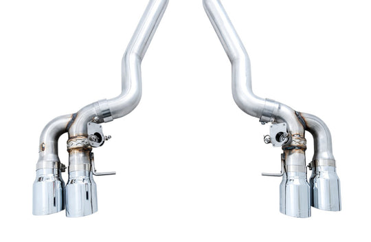 AWE Tuning 18-19 BMW M5 (F90) 4.4T AWD SwitchPath Axle-Back Exhaust - Chrome Silver Tips - 3025-42061