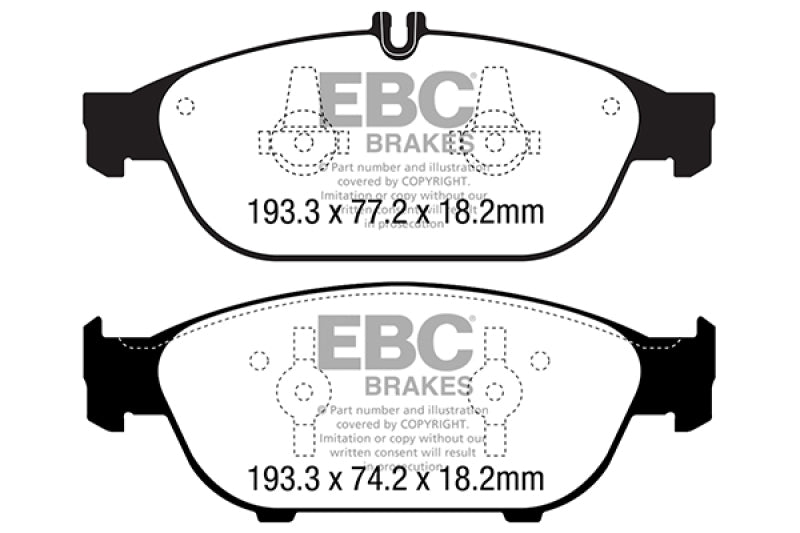 EBC 12+ Mercedes-Benz E550 4.6 Twin Turbo Coupe Yellowstuff Front Brake Pads - DP42169R