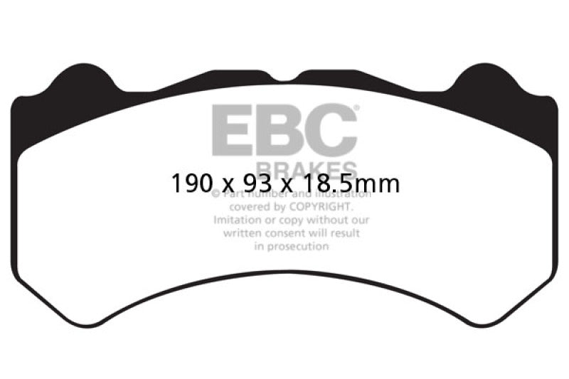 EBC 08-11 Nissan GT-R (R35) 3.8 Twin Turbo (Cast Iron Rotors) Yellowstuff Front Brake Pads - DP41983R