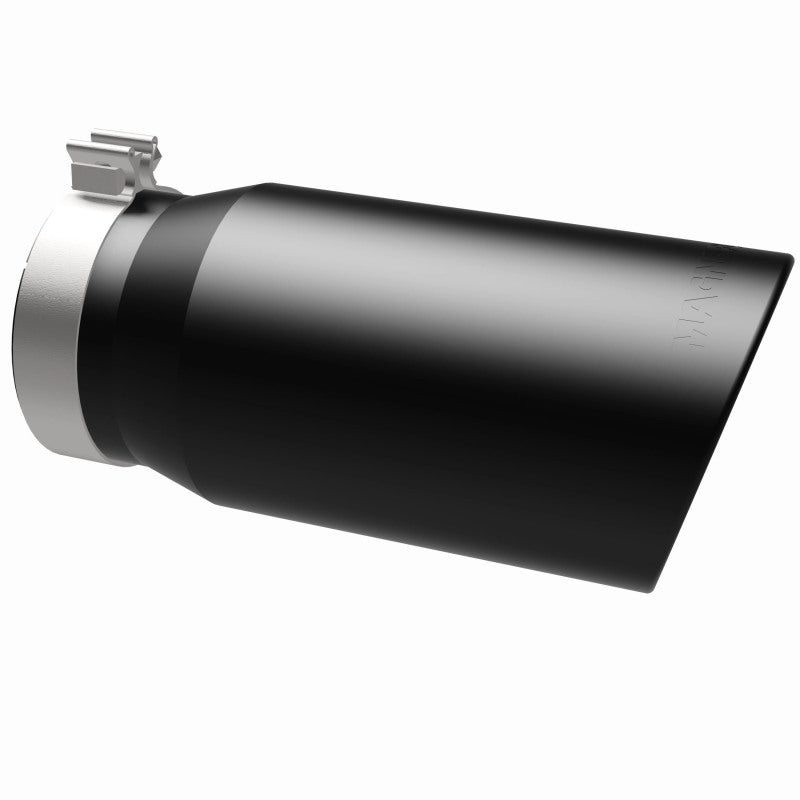 MagnaFlow Tip Stainless Black Coated Single Wall Round Single Outlet 6in Dia 5in Inlet 13in L - 35239