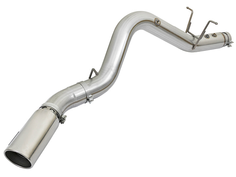 aFe ATLAS 5in DPF-Back Aluminized Steel Exhaust System w/Polished Tips 2017 GM Duramax 6.6L (td) L5P - 49-04085-P