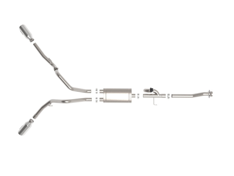 aFe Gemini XV 3in 304 SS Cat-Back Exhaust 2021 Ford F-150 V6 2.7L/3.5L (tt)/V8 5.0L w/ Polished Tips - 49-33129-P