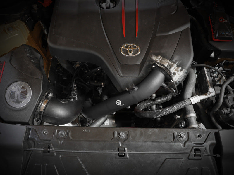 aFe BladeRunner Black 2-3/4in Aluminum Charge Pipe 2021 Toyota Supra GR (A90) I4-2.0L (t) B48 - 46-20488-B