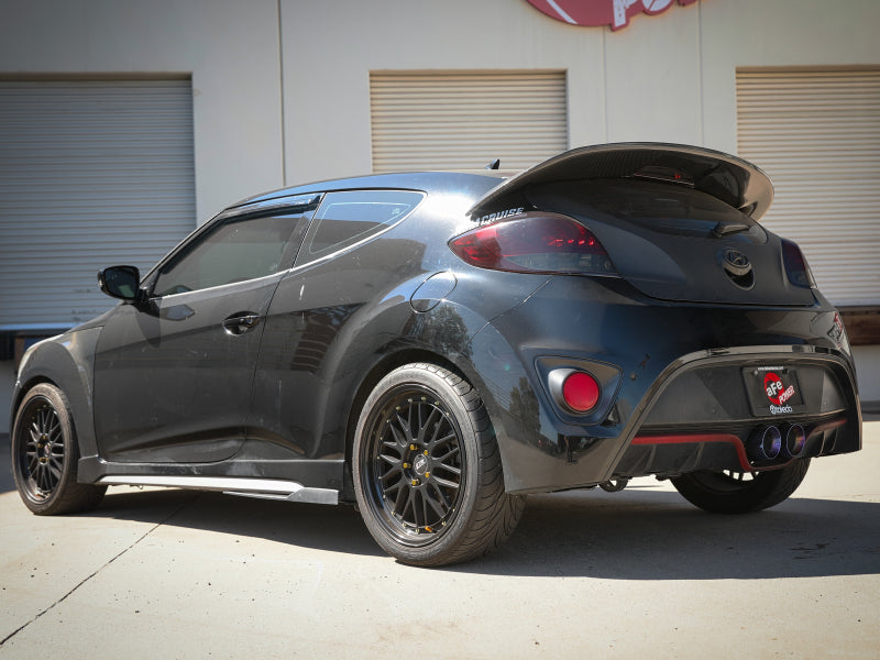 aFe Takeda 13-17 Hyundai Veloster L4-1.6L 2-1/2in 304 SS Axle-Back Exhaust w/ Blue Flame Tips - 49-37019-L