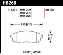 Load image into Gallery viewer, Hawk 03-04 G35/03-05 G35X/ 02-05 350z w/o Brembo DTC-60 Race Front Brake Pads - HB268G.665