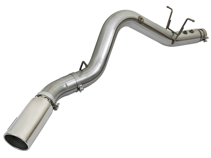 aFe LARGE BORE HD 5in 409-SS DPF-Back Exhaust w/Polished Tip 2017 GM Duramax V8-6.6L (td) L5P - 49-44085-P