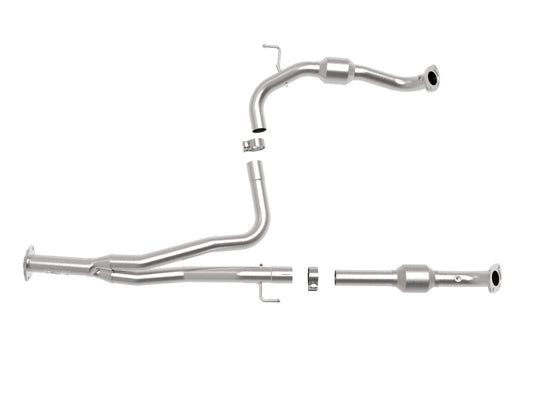 aFe Power Twisted Steel Y-Pipe w/ Cat SS 16-20 Toyota Tacoma V6 3.5L (4WD Only) - 48-46013-RC