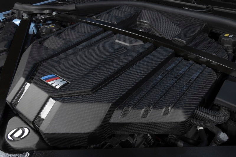 Dinan 21-27 BMW M2/M3/M4 (G80/G82/G87) Matte Carbon Fiber Engine Cover w/Gloss Accents - D590-0005-B