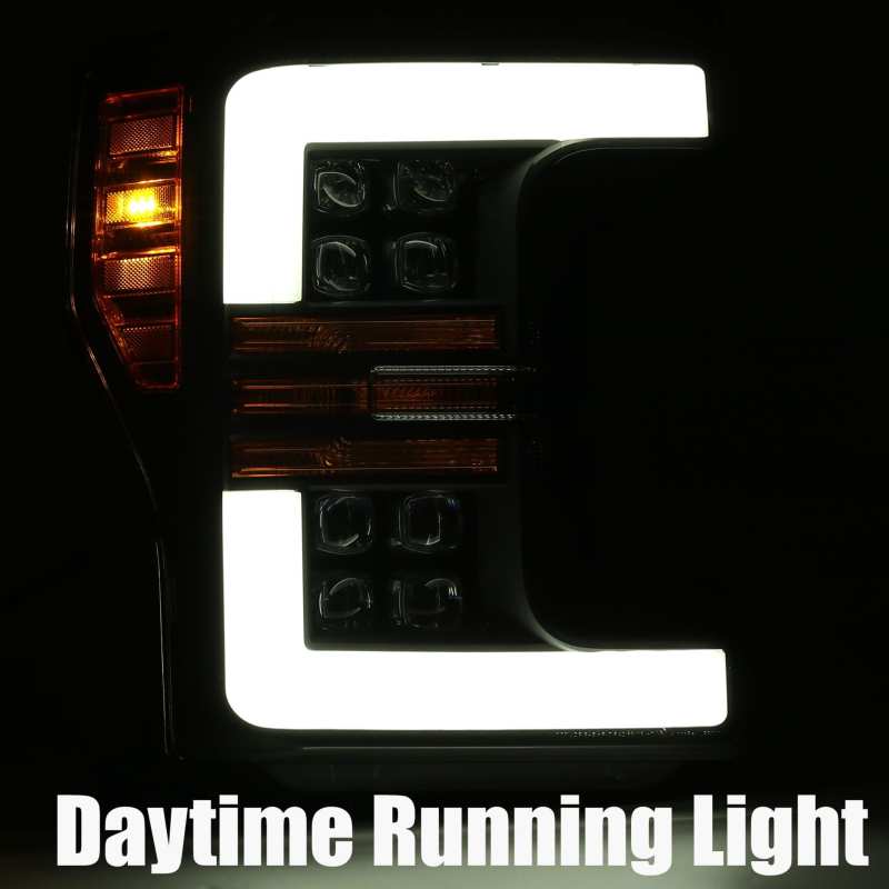 AlphaRex 17-19 Ford F-250 SD NOVA LED Proj Headlights Plank Style Chrome w/Activ Light/Seq Signal - 880101