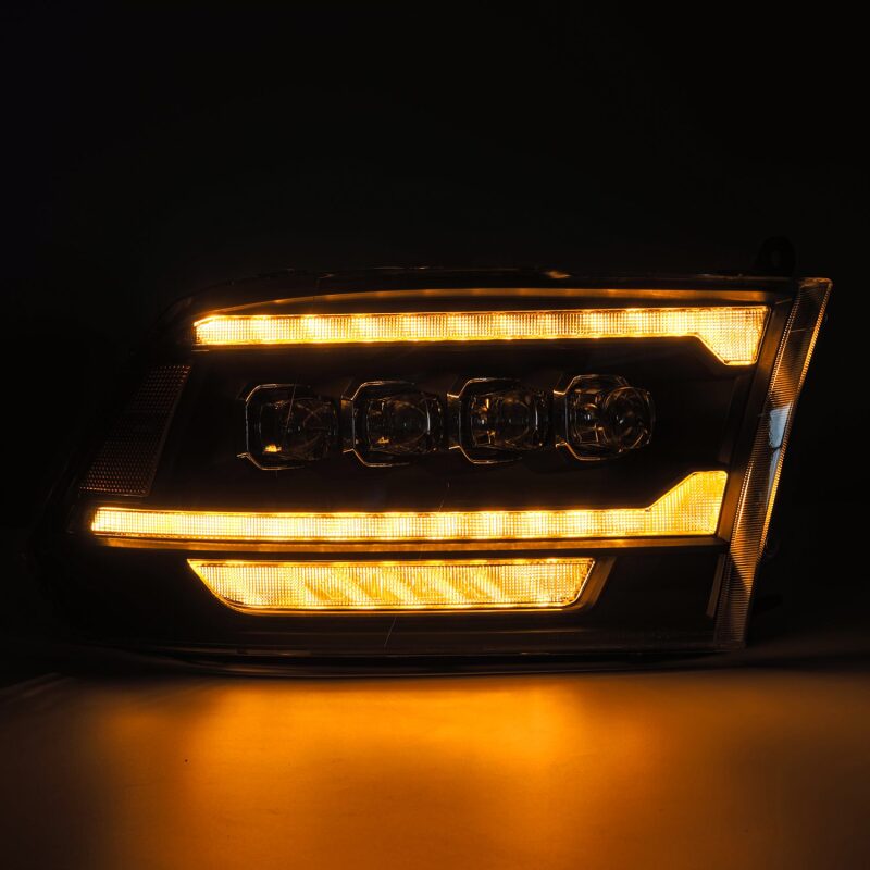 AlphaRex 09-18 Dodge Ram 2500 NOVA LED Proj Headlights Plank Style Design Black w/ Activation Light - 880555