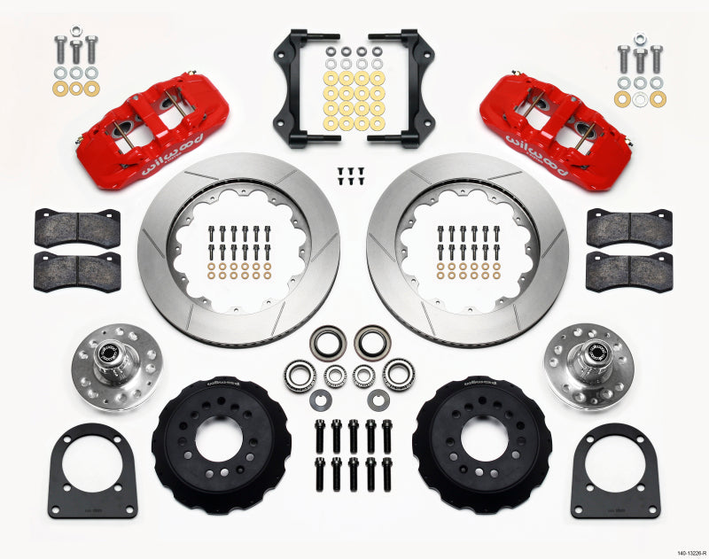 Wilwood AERO6 Front Hub Kit 14.00in Red TCI-IFS 71-78 (Pinto Based) - 140-13226-R