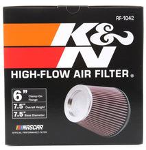 Load image into Gallery viewer, K&amp;N Round Tapered Universal Air Filter 6in Flange ID x 7.5in Base OD x 5in Top OD x 6.5in Height - RF-1042