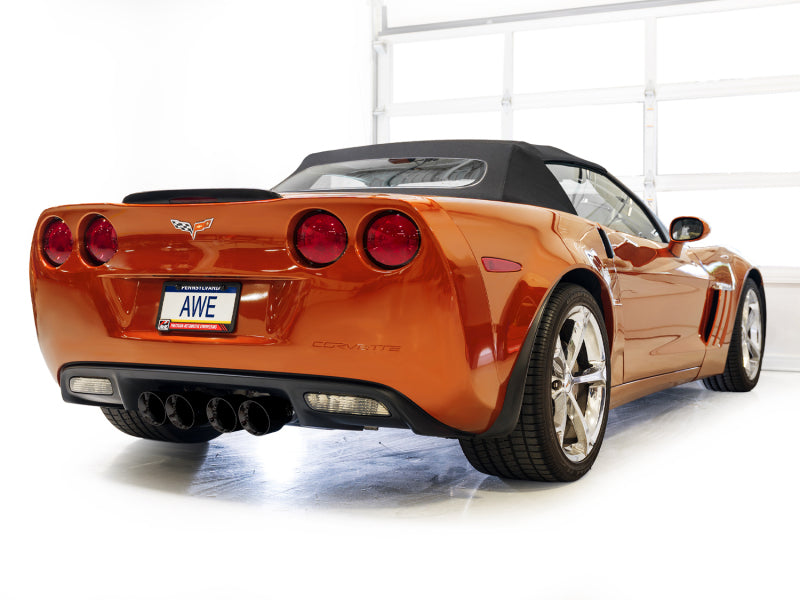 AWE Tuning 05-07 C6 Chevrolet Corvette 6.0L Touring Edition Axle-Back Exhaust w/ Diamond Black Tips - 3015-43660