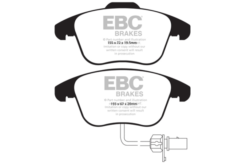 EBC 10+ Audi A5 2.0 Turbo Greenstuff Front Brake Pads - DP21998