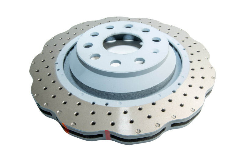 DBA 14-21 Volkswagen GTI (w/Perf Pkg 310mm Rear Disc) Rear 4000 Series Drilled Wavy Rotor w/Slv Hat - DBA42809WSLVXD