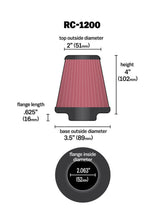 Load image into Gallery viewer, K&amp;N Universal Chrome Filter 2.063in Flange ID x 3.5in Base OD x 2in Top OD x 4in H - RC-1200
