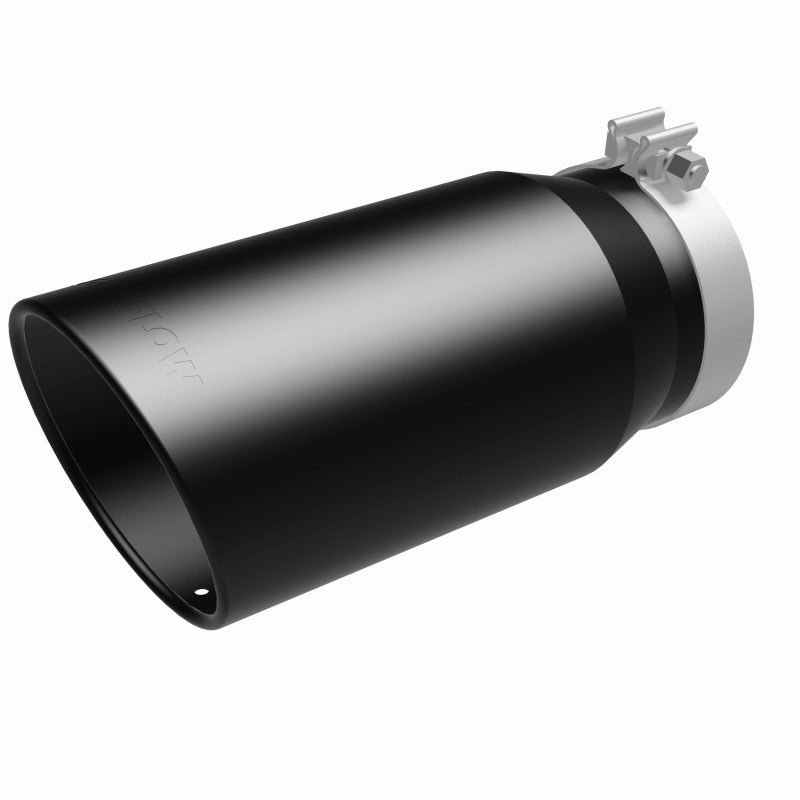 MagnaFlow Tip Stainless Black Coated Single Wall Round Single Outlet 6in Dia 5in Inlet 13in L - 35239