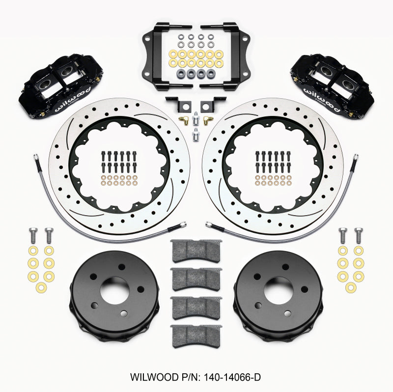 Wilwood Narrow Superlite 4R Rear Kit 14.00in Drilled 2007-up Jeep JK w/Lines - 140-14066-D