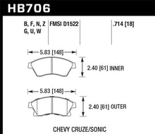 Load image into Gallery viewer, Hawk 11-12 Chevy Cruze Eco/LS/1LT/2LT/LTZ / 12 Sonic LS/LT/LTZ DTC-60 Front Race Brake Pads - HB706G.714