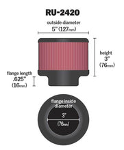 Load image into Gallery viewer, K&amp;N Universal Rubber Filter 3 inch Flange 5 inch OD 3 inch Height - RU-2420