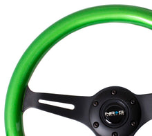 Load image into Gallery viewer, NRG Classic Wood Grain Steering Wheel (350mm) Green Pearl/Flake Paint w/Black 3-Spoke Center - ST-015BK-GN