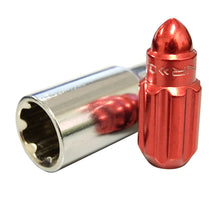 Load image into Gallery viewer, NRG 500 Series M12 X 1.5 Bullet Shape Steel Lug Nut Set - 21 Pc w/Lock Key - Red - LN-LS500RD-21