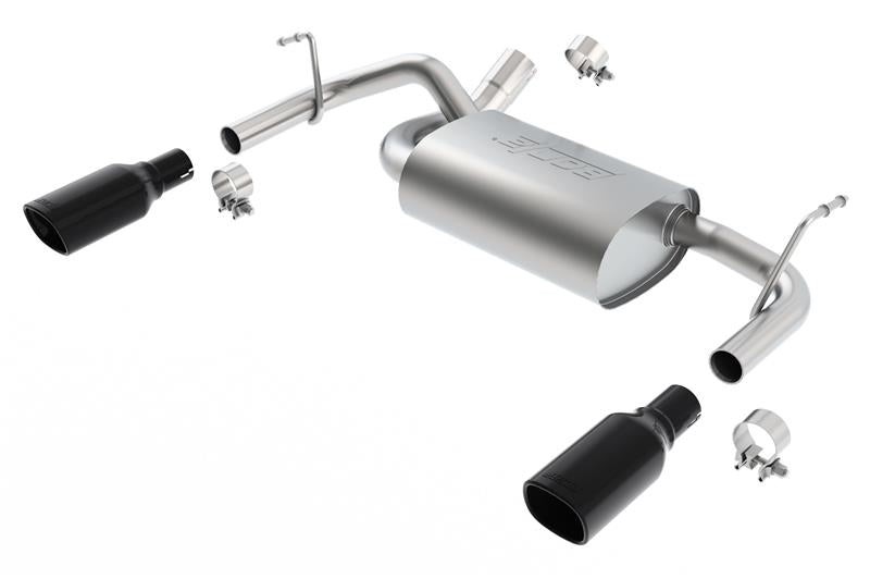 Borla 12-16 Jeep Wrangler 3.6AT/MT 4WD 2+4DR S/ SQ /RL/AC SR 2.5in, 2in Tip 3.5 sqx8 Black Chrome - 11834BC