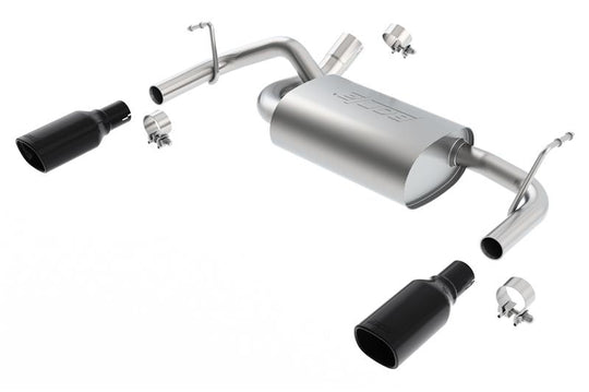 Borla 12-16 Jeep Wrangler 3.6AT/MT 4WD 2+4DR S/ SQ /RL/AC SR 2.5in, 2in Tip 3.5 sqx8 Black Chrome - 11834BC