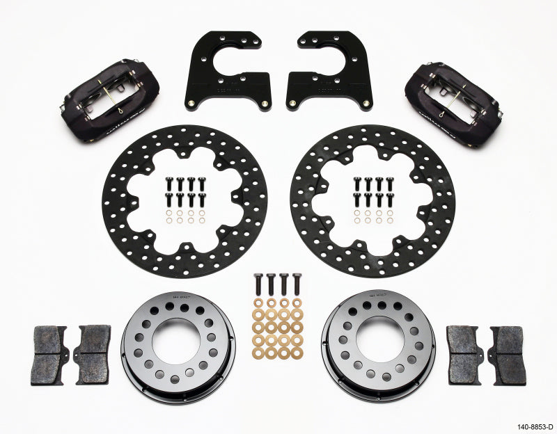 Wilwood Forged Dynalite Rear Drag Kit Drilled Rotor Mopar/Dana 2.50in Off w/Snap Ring Bearing - 140-8853-D