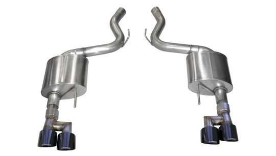 Corsa 18-23 Ford Mustang 5.0L V8 3in Sport Axle-Back Dual Rear Exit w/ 4in Black PVD Pro-Series Tips - 21039BLK