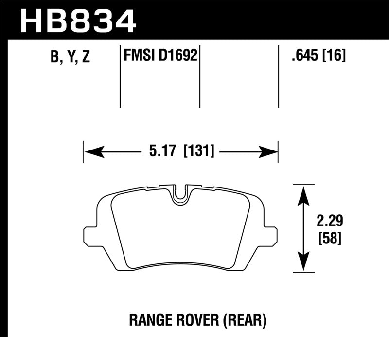Hawk 13-16 Land Rover Range Rover / 14-16 Land Rover Range Rover Sport LTS Street Rear Brake Pad - HB834Y.645