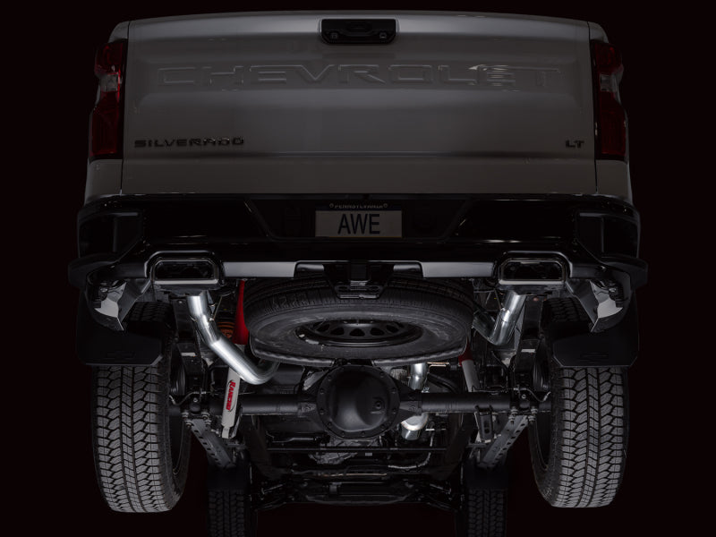 AWE Tuning 4th Gen GM 1500 6.2L Cat-Back Split Rear Exit (w/ Bumper Cutouts) - OE Tips - 3015-31202
