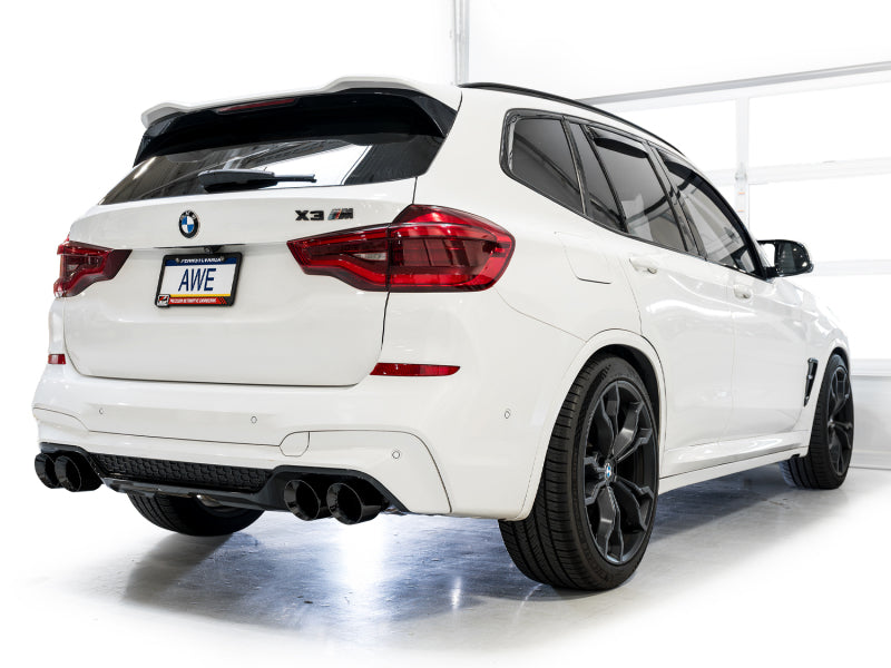AWE Tuning 20-25 BMW X3 M/M Comp (F97) AWD SwitchPath Axle-Back Exhaust - Diamond Black Tips - 3025-43301
