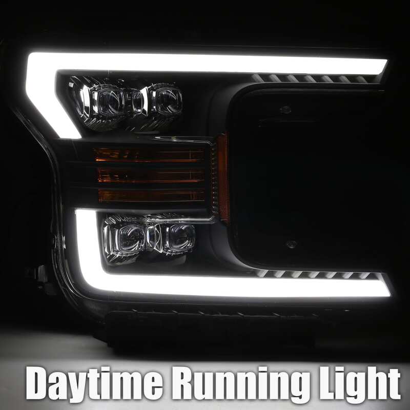 AlphaRex 18-19 Ford F-150 NOVA LED Projector Headlights Plank Style Chrome w/ActivLight/Seq Signal - 880181