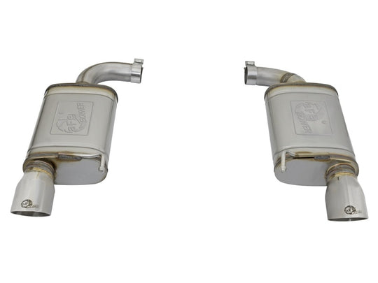 aFe MACHForce XP 2.5in 409 Stainless Axle Back Exhaust w/Stainless Tips 15-17 Ford Mustang I4-2.3L - 49-43085-P