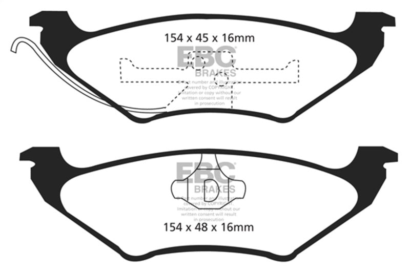 EBC 90-94 Ford Crown Victoria Greenstuff Rear Brake Pads - DP21625