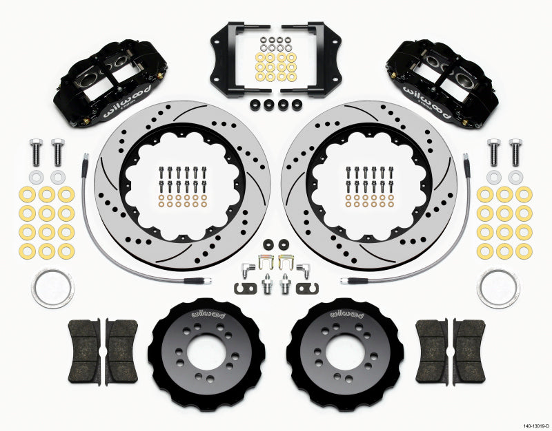 Wilwood Narrow Superlite 6R Front Hat Kit 14.00in Drilled 2013-Up Ford Focus ST w/ Lines - 140-13019-D
