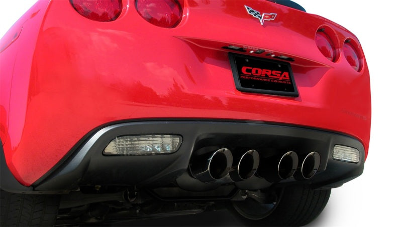 Corsa 2006-2013 Chevrolet Corvette C6 Z06 7.0L V8 Black Sport Axle-Back Exhaust - 14164BLK