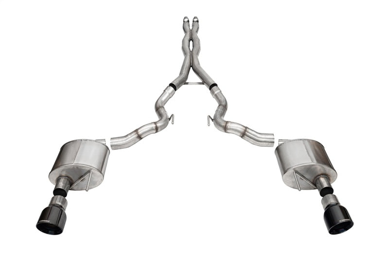 Corsa 24+ Frd MustangGT Conv Xtreme Cat-Back Ex.Sys 3.0in Dual Rear Ex w/4.5in Blk PVD ProSeries Tip - 21270BLK