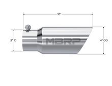 Load image into Gallery viewer, MBRP Universal Tip 4in OD 3in Inlet 10in Length Dual Wall Angled End T304 - T5156