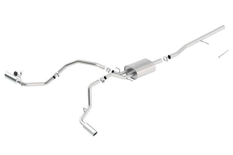 Borla 14 Silv/Sierra C/B Exhaust ATAK 1500 5.3L V8 AT/MT 2&4WD Ext Cab Split Side Exit - 140546
