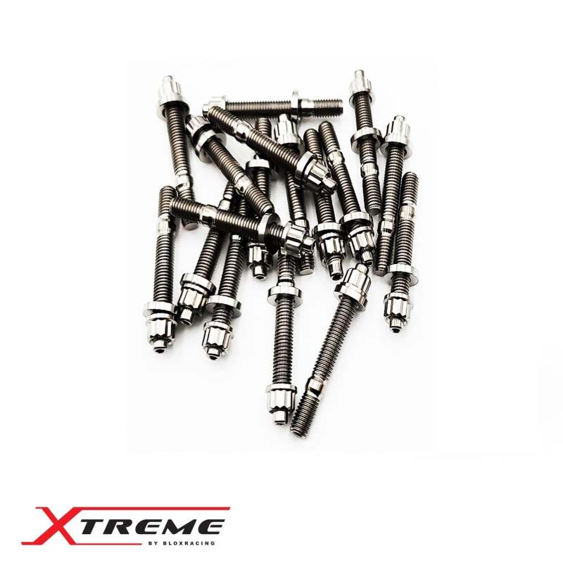 BLOX Racing M8X1.25X45mm 7-Piece Set - Titanium - BXFL-00307-7-TI