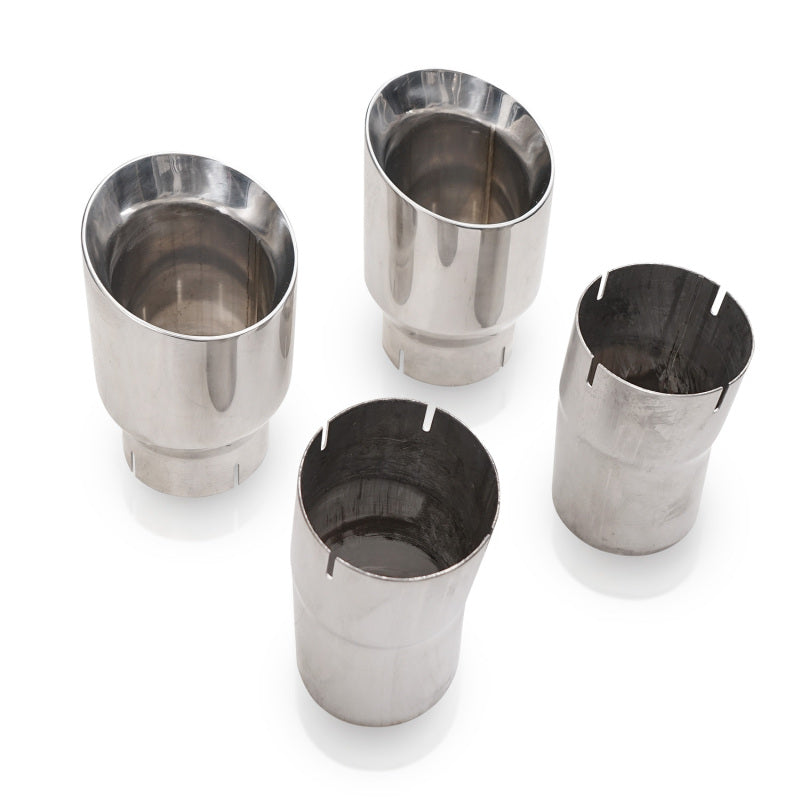 Stainless Works 4in Double Wall Slash-Cut Polished Tip Kit - JPGC57TIPS