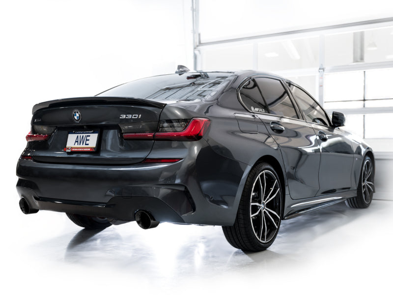AWE 19-23 BMW 330i / 21-23 BMW 430i Base G2X Touring (Excl. Conv) Axle-Back Exhaust - Diamond Black - 3015-33429