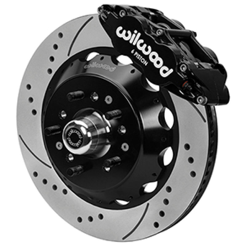 Wilwood Forged 6 Piston Superlite Caliper, SRP 72 Vane Vented Spec37 Drilled & Slotted Rotor - 14.00 - 140-17089-D