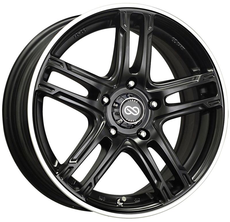 Enkei FD-05 16x7 5x114.3 50mm Offset 72.6 Bore Dia Black Machined Wheel - 434-670-6550BKM