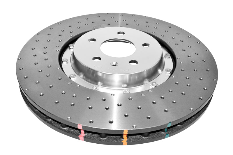 DBA 14-17 Audi A8 Quattro Front Slotted 5000 Series 2 Piece Rotor Assembled w/ Silver Hat Drill/Dimp - DBA52774SLVXD