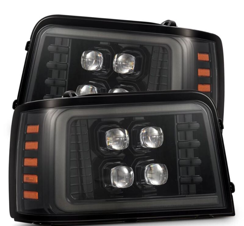 AlphaRex 92-96 Ford F-Series/Bronco NOVA-Series LED Proj Headlight Alpha-Bk w/Actv Light SS & SBDRL - 880269