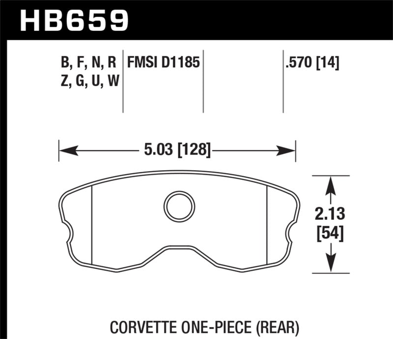 Hawk 10-12 Chevy Corvette Grand Sport / 06-12 Corvette Z06 Rear Race DTC-70 Brake Pads - HB659U.570